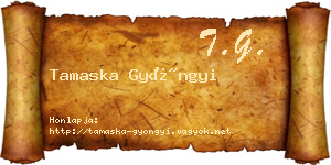 Tamaska Gyöngyi névjegykártya